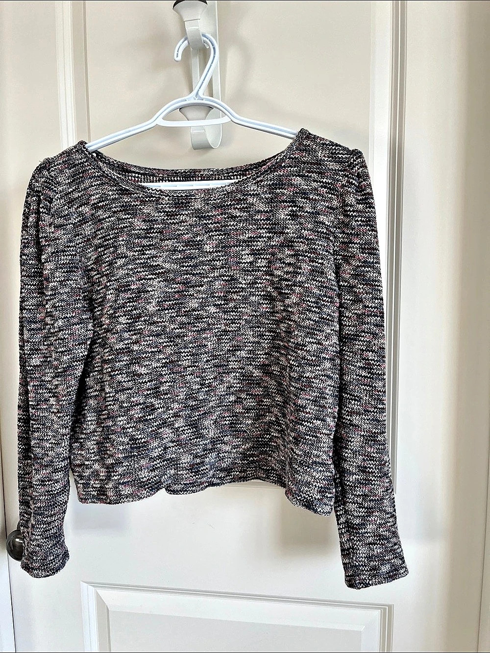 Madewell Multicolor Crewneck Sweater in Black & Pink Size Medium